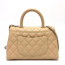 Chanel-Chanel A92990 Matelasse Coco Handle XS Bag-Beige