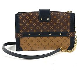 Louis Vuitton Monogram Reverse Trunk Clutch Bag Brown Beige