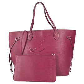 Bolsa de Ombro Epi Neverfull MM da Louis Vuitton Rosa