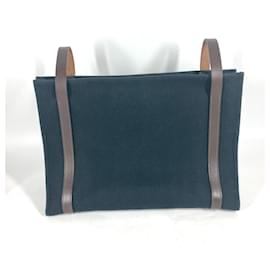 Hermès-Sac à main tote Hermes Cavallicolor-Marron,Noir