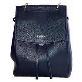 Mochila de couro de bezerro preto Furla Anita Preto
