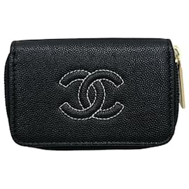 Chanel-Chanel Caviar Coin Case Black/Gold-Black