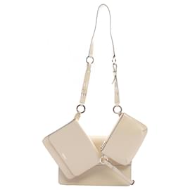 Versace-Bolsa de ombro modular de couro Versace-Marrom,Bege