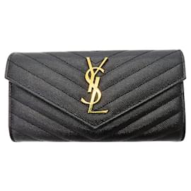 Yves Saint Laurent-Yves Saint Laurent Quilted Leather Wallet-Black