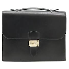 Hermès-Hermes Leather Sac a Depeche 27 Briefcase-Black