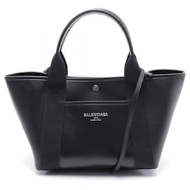 Balenciaga-Balenciaga Biarritz Small Leather Tote Bag-Black