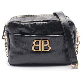 Balenciaga Leather MONACO XS 2way Camera Bag 8064592AAR81000 Black