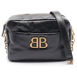 Balenciaga-Balenciaga Monaco XS Leather Camera Shoulder Bag-Black