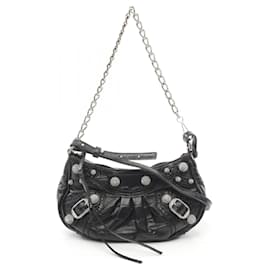 Balenciaga-Balenciaga Le Cagole Mini BB Leather Handbag-Black