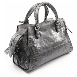 Balenciaga-Balenciaga Neo Cagole City Leather Handbag-Black