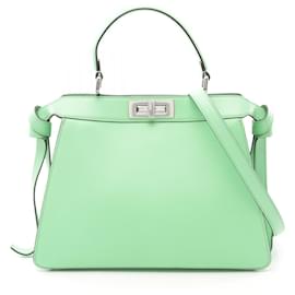 Fendi-Fendi Peekaboo ISeeU Medium Leather Handbag-Green