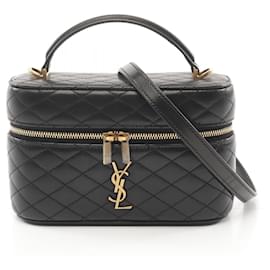 Yves Saint Laurent Saint Laurent Gaby Lambskin Handbag Black Black