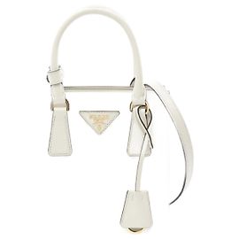 Prada Saffiano Lux Leather Handbag 1BA358 White