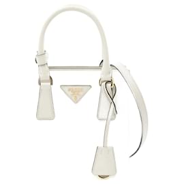 Prada-Prada Saffiano Lux Leather Handbag 1BA358-White