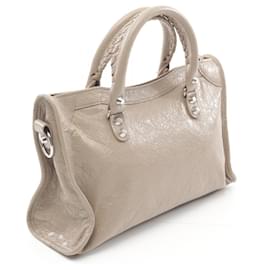 Balenciaga-Balenciaga Le City Small Leather Handbag Beige-Beige