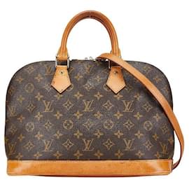 Louis Vuitton-Louis Vuitton Alma Handbag Brown PVC Leather-Brown
