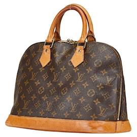 Louis Vuitton-Louis Vuitton Alma Handbag Brown PVC Leather-Brown