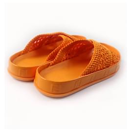 Fendi-Fendi Zucca Slide Sandals Orange 36 Women-Orange