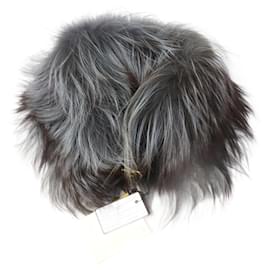 Fendi-Fendi Silver Fox Leather Tippet Shawl-Other