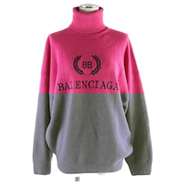 Balenciaga-Balenciaga Wool Cashmere BB Logo Turtleneck Sweater XS-Other
