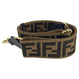 Fendi-Fendi Zucca Canvas Leather Shoulder Strap-Brown