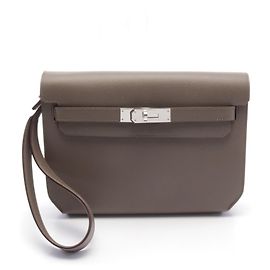 Hermès Hermes Kelly Depeche 25 Clutch Bag Brown Brown