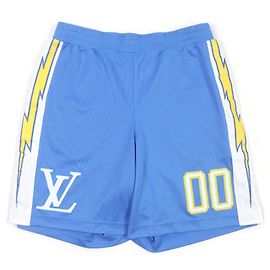 Pantalones cortos de malla con logo LV Amen Break de Louis Vuitton Azul