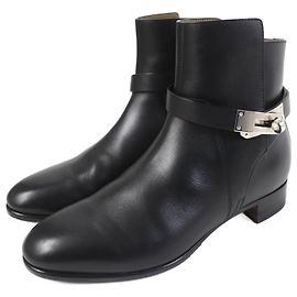 Hermès Botas de tobillo con correa de metal Hermes Kelly negras Negro