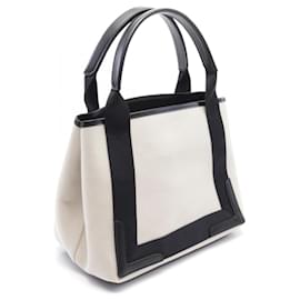 Balenciaga-Balenciaga Navy Cabas S Canvas Tote Bag-Black