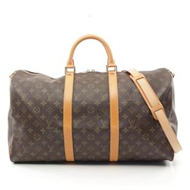 Louis Vuitton-Louis Vuitton Keepall Bandouliere 50 Boston Bag M41416-Brown