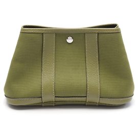 Hermès Lederpouch Hermes Garden Party TTPM Grün
