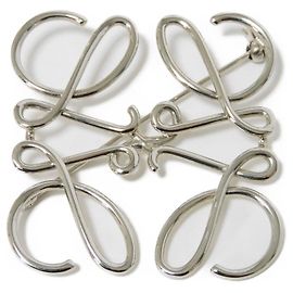 Loewe Anagram Metal Brooch 111.25.020 Silvery