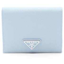 Prada-Prada Saffiano Leather Bifold Wallet Blue-Blue