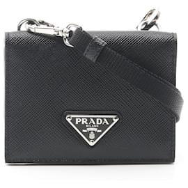 Prada-Prada Saffiano Leather Card Case Black-Black