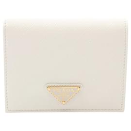 Prada-Prada Saffiano Leather Bifold Wallet White-White