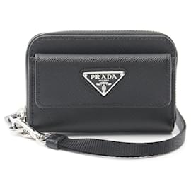 Prada-Prada Saffiano Leather Coin Case 2MR044QHHF0002-Black
