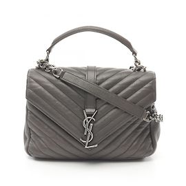 Yves Saint Laurent Leather College Handbag Grey