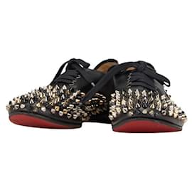 Christian Louboutin-Christian Louboutin Studded Leather Loafers-Black