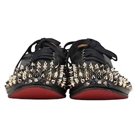 Christian Louboutin-Christian Louboutin Studded Leather Loafers-Black