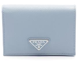 Prada-Prada Saffiano Leather Bifold Wallet Blue-Blue