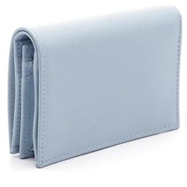 Prada-Prada Saffiano Leather Bifold Wallet Blue-Blue