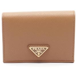 Prada-Prada Saffiano Leather Bifold Wallet Brown-Brown