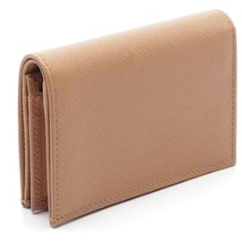 Prada-Prada Saffiano Leather Bifold Wallet Brown-Brown