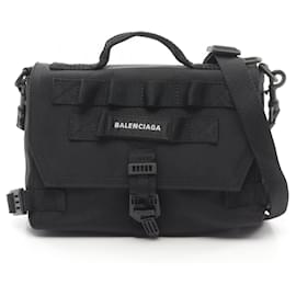 Balenciaga-Balenciaga Army Messenger S Nylon Canvas Handbag-Black