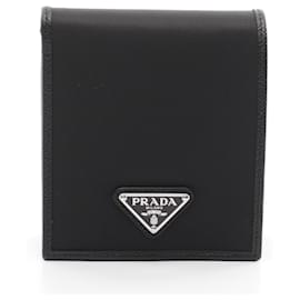 Prada-Prada Nylon Saffiano Leather Bifold Wallet-Black