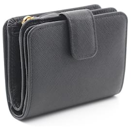 Prada-Prada Saffiano Leather Bifold Wallet Black-Black