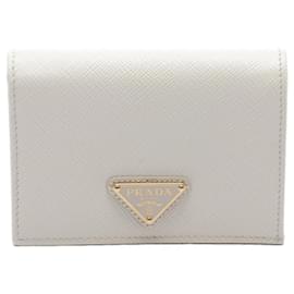 Prada-Prada Saffiano Leather Bifold Wallet White-White