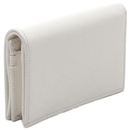 Prada-Prada Saffiano Leather Bifold Wallet White-White