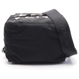 Givenchy Pandora Small Nylon Leather Shoulder Bag Black