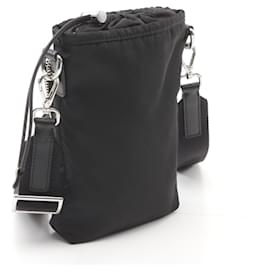 Prada-Prada Re-Nylon Saffiano Leather Phone Shoulder Bag-Black